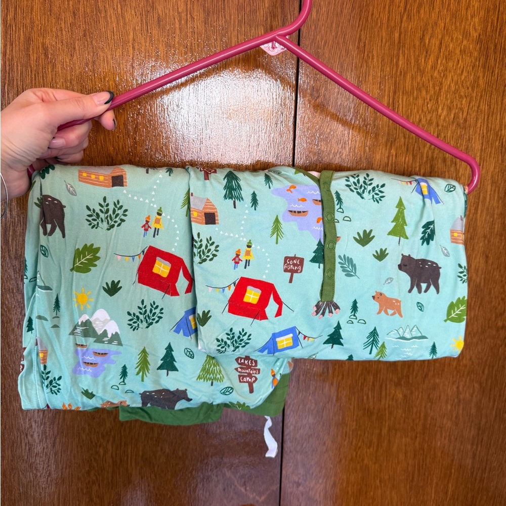 Little Sleepies Green Camping Pj’s